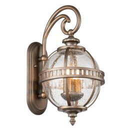Netlighting Kichler Halleron Outdoor Wall Lantern Burnished Bronze IP44 in Brown