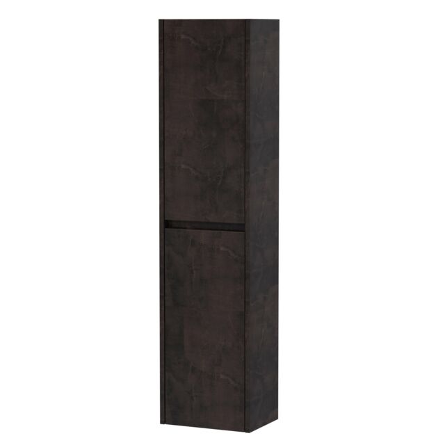 Balterley Square Wall Hung 2 Door Tall Bathroom Unit, 350mm Matt Metallic Slate in Grey - image 1