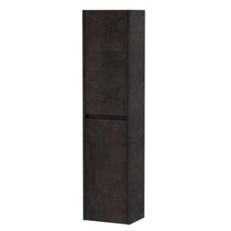 Balterley Square Wall Hung 2 Door Tall Bathroom Unit, 350mm Matt Metallic Slate in Grey - thumbnail 1