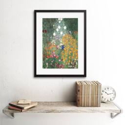 "Wee Blue Coo Gustav Klimt Flower Garden 1907 Old Master Painting Framed Art Print in Green - Size: W12"" x H16""" - thumbnail 2