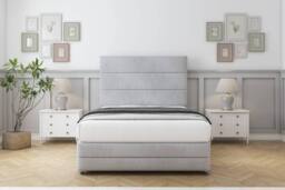 "Sloomy Monaco Naples Divan Base 4 Drawers-54"" Headboard & 12"" Footboard in Silver - Size: King" - thumbnail 2