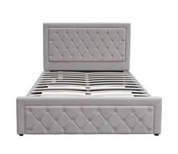 KOSY KOALA Ottoman Bed 4ft Small Double Grey Velvet With 4ft Memory Foam Mattress - thumbnail 4