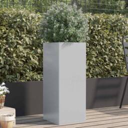 Berkfield Home Planter Silver 32x29x75 cm Galvanised Steel - Size: 32 x 29 x 75 cm - thumbnail 2