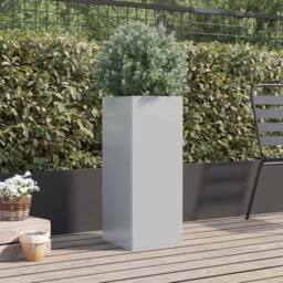 Berkfield Home Planter Silver 32x29x75 cm Galvanised Steel - Size: 32 x 29 x 75 cm