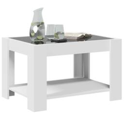 Berkfield Home Coffee Table with LED White 73x53x45 cm Engineered Wood - Size: 73 x 53 x 45 cm - thumbnail 5