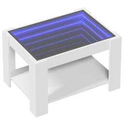 Berkfield Home Coffee Table with LED White 73x53x45 cm Engineered Wood - Size: 73 x 53 x 45 cm - thumbnail 3