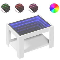 Berkfield Home Coffee Table with LED White 73x53x45 cm Engineered Wood - Size: 73 x 53 x 45 cm