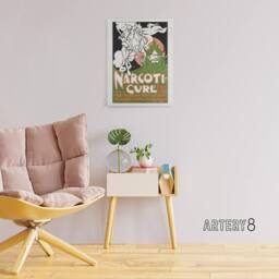 "Artery8 Will H Bradley Narcoticure Vintage Advert Canvas Wall Art Print in Green - Size: W12"" x H16""" - thumbnail 3