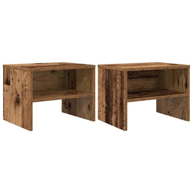 Berkfield Home Bedside Cabinet 2 pcs Old wood 40 x 30 x 30 cm Engineered wood in Brown - image 1