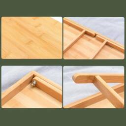 VOGREX Bamboo Folding Low Coffee Side Table in Beige - thumbnail 5