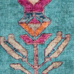 Kukoon Washable Runner Rug Teal Maximalist Long Hallway Carpet Mat 60cm x 240cm in Fuchsia - Size: 60 cm x 240 cm - thumbnail 5