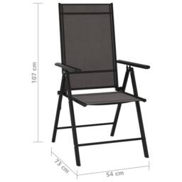 Berkfield Home Folding Garden Chairs 6 pcs Textilene Black - thumbnail 8
