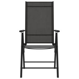 Berkfield Home Folding Garden Chairs 6 pcs Textilene Black - thumbnail 3