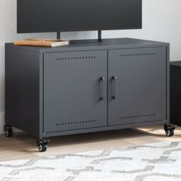 Berkfield Home TV Cabinet Anthracite 68x39x43.5 cm Steel in Black - thumbnail 1