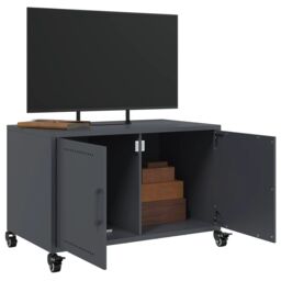 Berkfield Home TV Cabinet Anthracite 68x39x43.5 cm Steel in Black - thumbnail 4