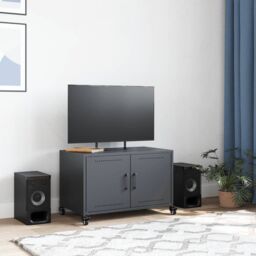 Berkfield Home TV Cabinet Anthracite 68x39x43.5 cm Steel in Black - thumbnail 3