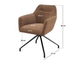 Solace+Co Lexi Dining Table with 4 Isla Swivel Dining Chair Set in Brown - thumbnail 8