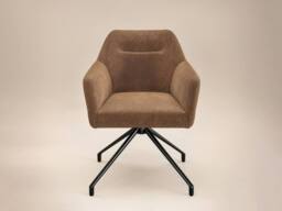 Solace+Co Lexi Dining Table with 4 Isla Swivel Dining Chair Set in Brown - thumbnail 6