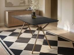 Solace+Co Lexi Dining Table with 4 Isla Swivel Dining Chair Set in Brown - thumbnail 3