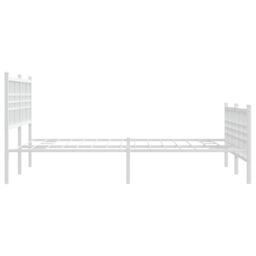 Berkfield Home Metal Bed Frame without Mattress with Footboard White 140x190cm - Size: 140x190 cm - thumbnail 5