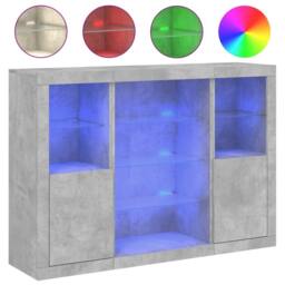 Berkfield Home Sideboards with LED Lights 3 pcs Concrete Grey Engineered Wood - thumbnail 3