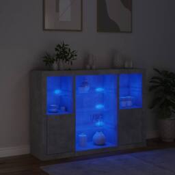 Berkfield Home Sideboards with LED Lights 3 pcs Concrete Grey Engineered Wood