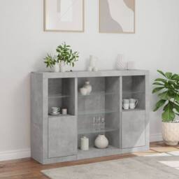 Berkfield Home Sideboards with LED Lights 3 pcs Concrete Grey Engineered Wood - thumbnail 4