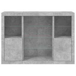 Berkfield Home Sideboards with LED Lights 3 pcs Concrete Grey Engineered Wood - thumbnail 6
