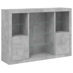 Berkfield Home Sideboards with LED Lights 3 pcs Concrete Grey Engineered Wood - thumbnail 5