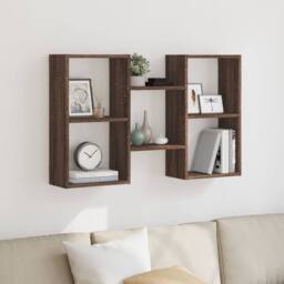 Berkfield Home Wall Shelf Brown Oak 96x18x60 cm Engineered Wood - Size: 96 x 18 x 60 cm - thumbnail 2