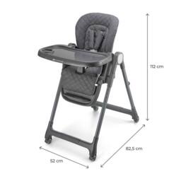Kinderkraft TULO Multifunctional 3-in-1 High Chair Infant Baby High Feeding Seat in Grey - thumbnail 7