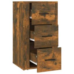 Berkfield Home Sideboard Smoked Oak 40x33x70 cm Engineered Wood in Brown - Size: 40 x 33 x 70 cm - thumbnail 4