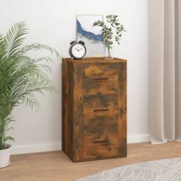 Berkfield Home Sideboard Smoked Oak 40x33x70 cm Engineered Wood in Brown - Size: 40 x 33 x 70 cm - thumbnail 2