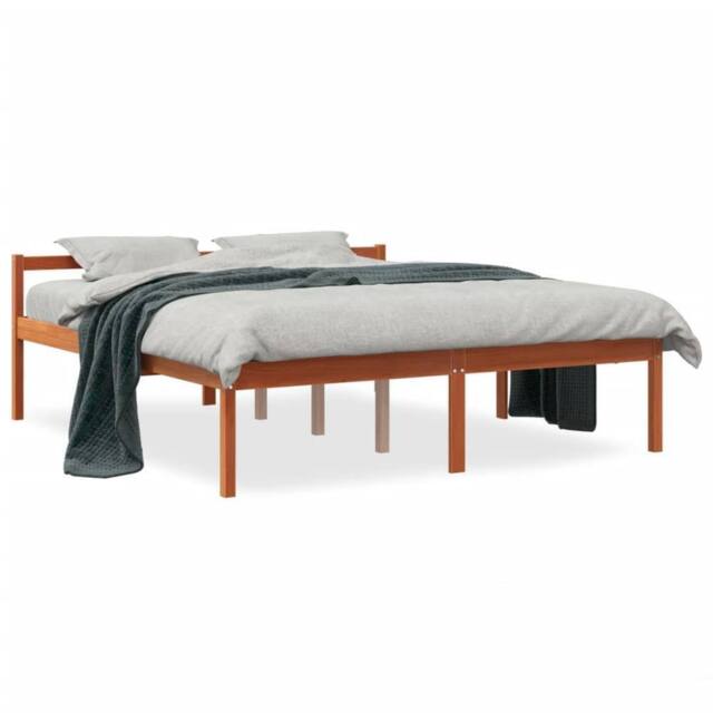 Berkfield Home Senior Bed without Mattress Wax Brown 160x200 cm Solid Wood Pine - image 1