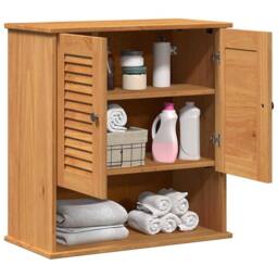 Berkfield Home Wall-mounted with Storage Honey brown Solid pine wood - thumbnail 1