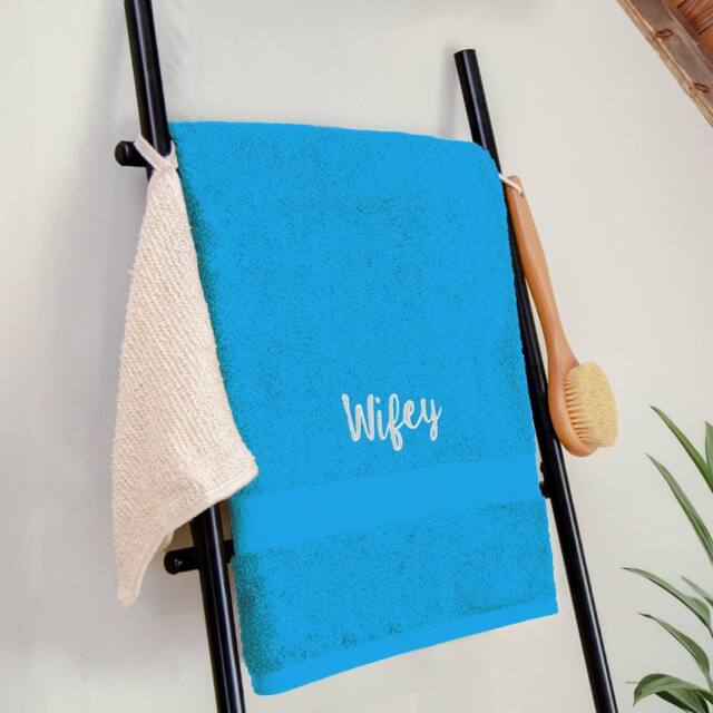 Duncan Stewart Personalised Luxury Cotton Bath Sheet in Turquoise - image 1