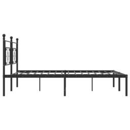 Berkfield Home Metal Bed Frame without Mattress with Headboard Black 193x203cm - Size: 193x203 cm - thumbnail 6