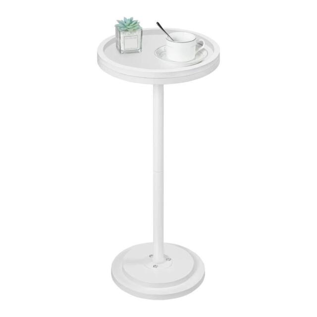 FORGEVIO Round Side Table, Small Bedside 30 x 30 x 65 cm in White - image 1