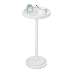 FORGEVIO Round Side Table, Small Bedside 30 x 30 x 65 cm in White
