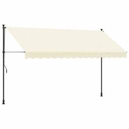 Berkfield Home Retractable Awning Cream 350x150 cm Fabric & Steel - thumbnail 1