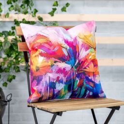 icon Meadow Print Set of 2 Green Outdoor Cushion in Pink - Size: 43 cm x 43 cm - thumbnail 2