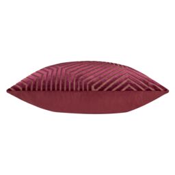 Paoletti Evoke Cut Velvet Cushion in Burgundy - Size: 55 cm x 55 cm - thumbnail 4