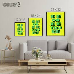 "Artery8 One Day Or Day One You Decide Green Yellow Black Framed Canvas Art - Size: W12"" x H16""" - thumbnail 4