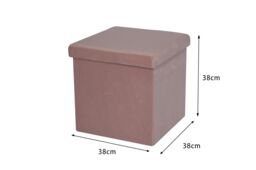 Home Source Folding Ottoman Chest Solid Sturdy Storage Bedding Box Trunk in Light Pink - thumbnail 7