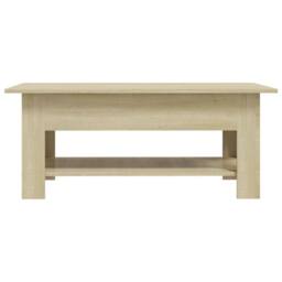 Berkfield Home Coffee Table Sonoma Oak 102x55x42 cm Engineered Wood in Light Brown - Size: 102 x 55 x 42 cm - thumbnail 3