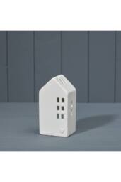 KDMD White Ceramic Tealight House with Heart Decal