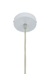 Orsina White Finish Pendant Light With Chrome Detail, Streamlined Hanging Lamp, Glossy Urban Ceiling Fixture - thumbnail 2