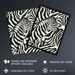 "Artery8 Wall Art Print Zebra in Stripes Animal Pattern Poster in Black - Size: W12"" x H16""" - thumbnail 2