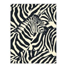 "Artery8 Wall Art Print Zebra in Stripes Animal Pattern Poster in Black - Size: W12"" x H16""" - thumbnail 1