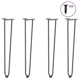Berkfield Home Hairpin Table Legs 4 pcs Anthracite 72 cm Solid Steel in Black - thumbnail 2